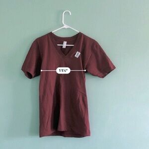 V-Neck Short Sleeve Tee - Brown